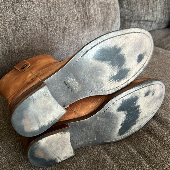 Vince Camuto Payatt Boots Size 8 M Warm Cognac Patina Round Toe - Picture 9 of 16